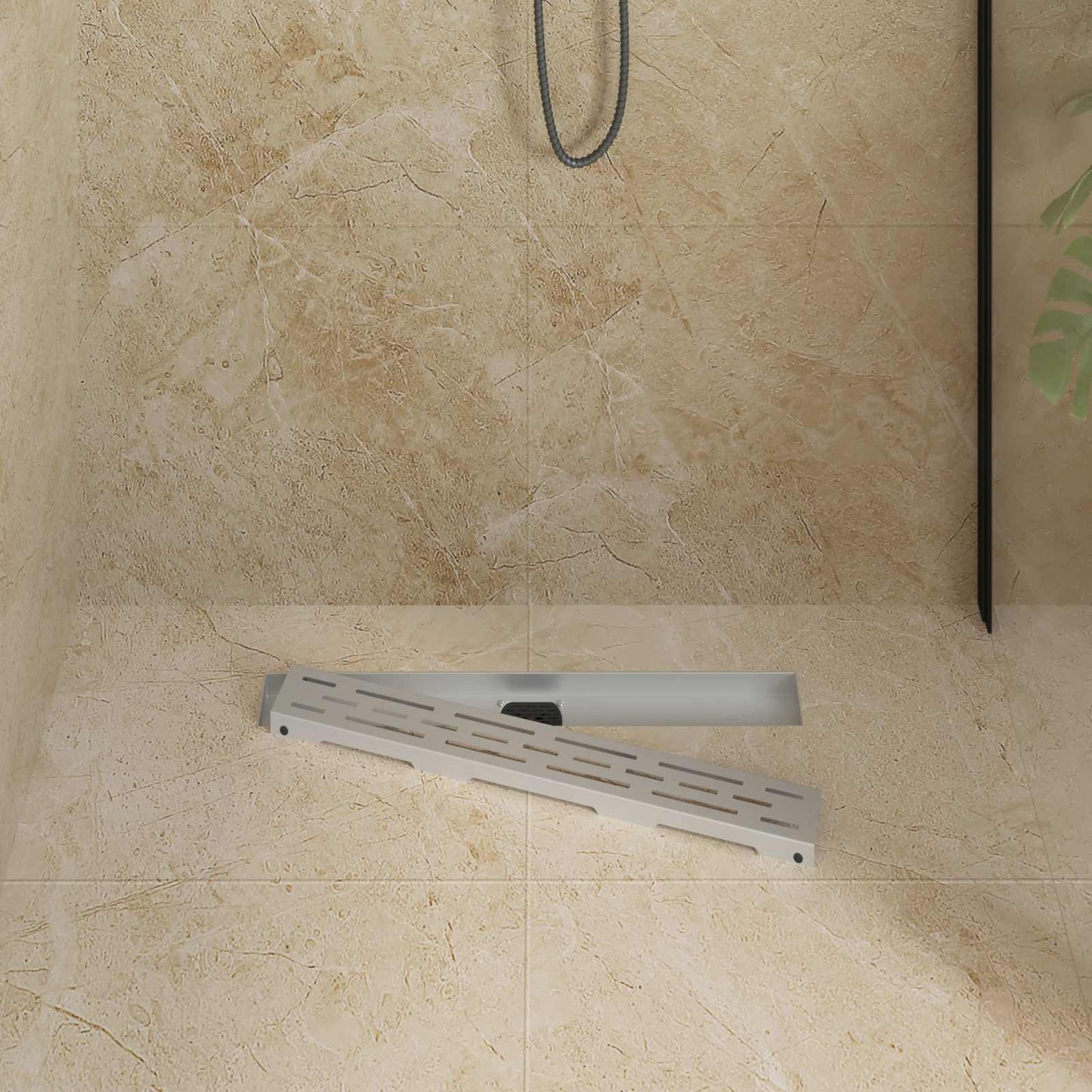Doucheafvoer Glasdeksel met 360° Sifon Zilver 60 cm is nu te koop bij PeponiXL, paradijselijk wonen!