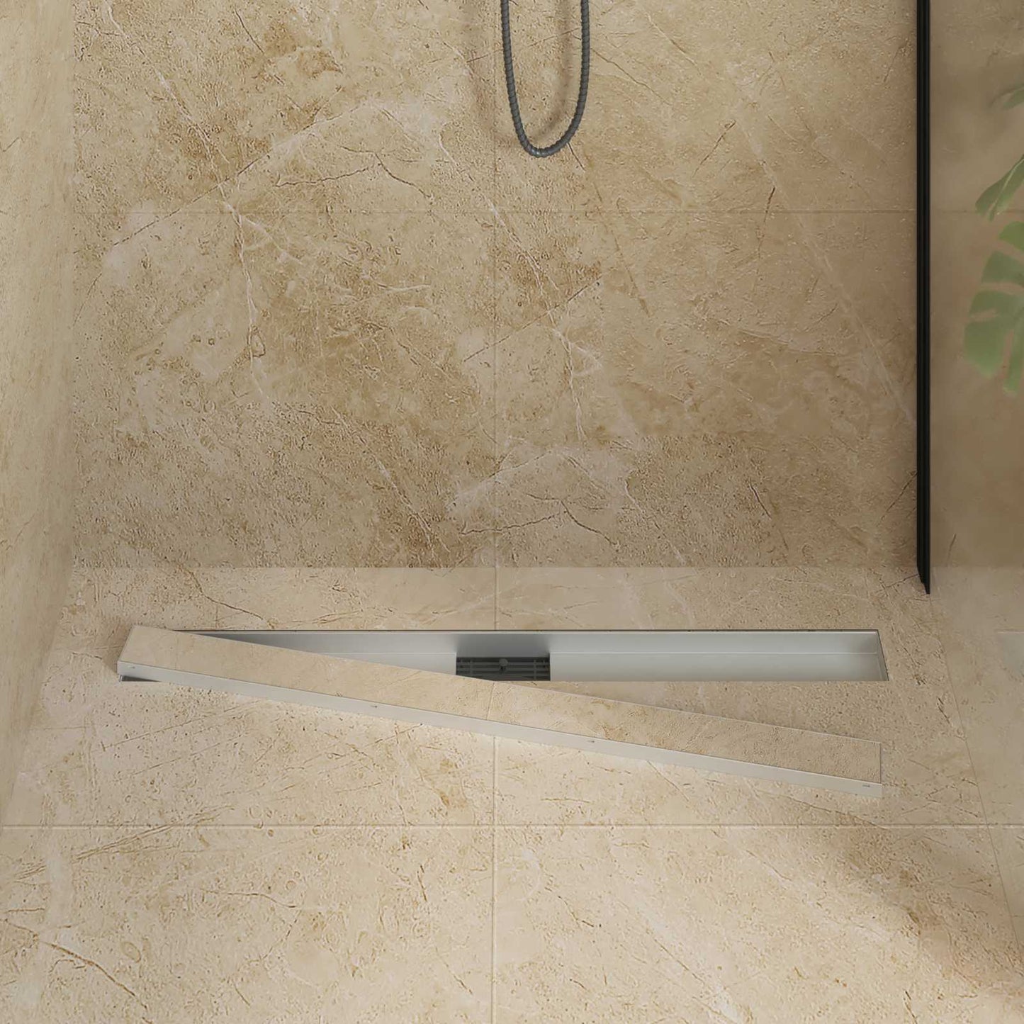 2 in 1 Doucheafvoer Zilver 100 cm Roestvrij staal 304 is nu te koop bij PeponiXL, paradijselijk wonen!