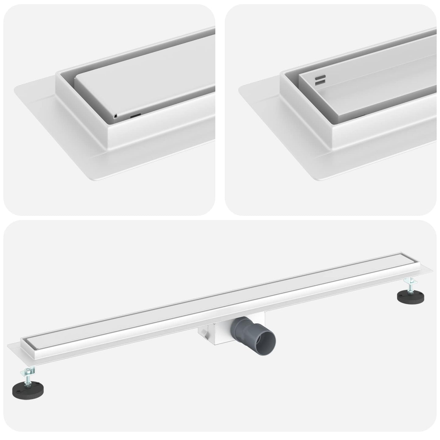 2 in 1 Doucheafvoer Zilver 100 cm Roestvrij staal 304 is nu te koop bij PeponiXL, paradijselijk wonen!