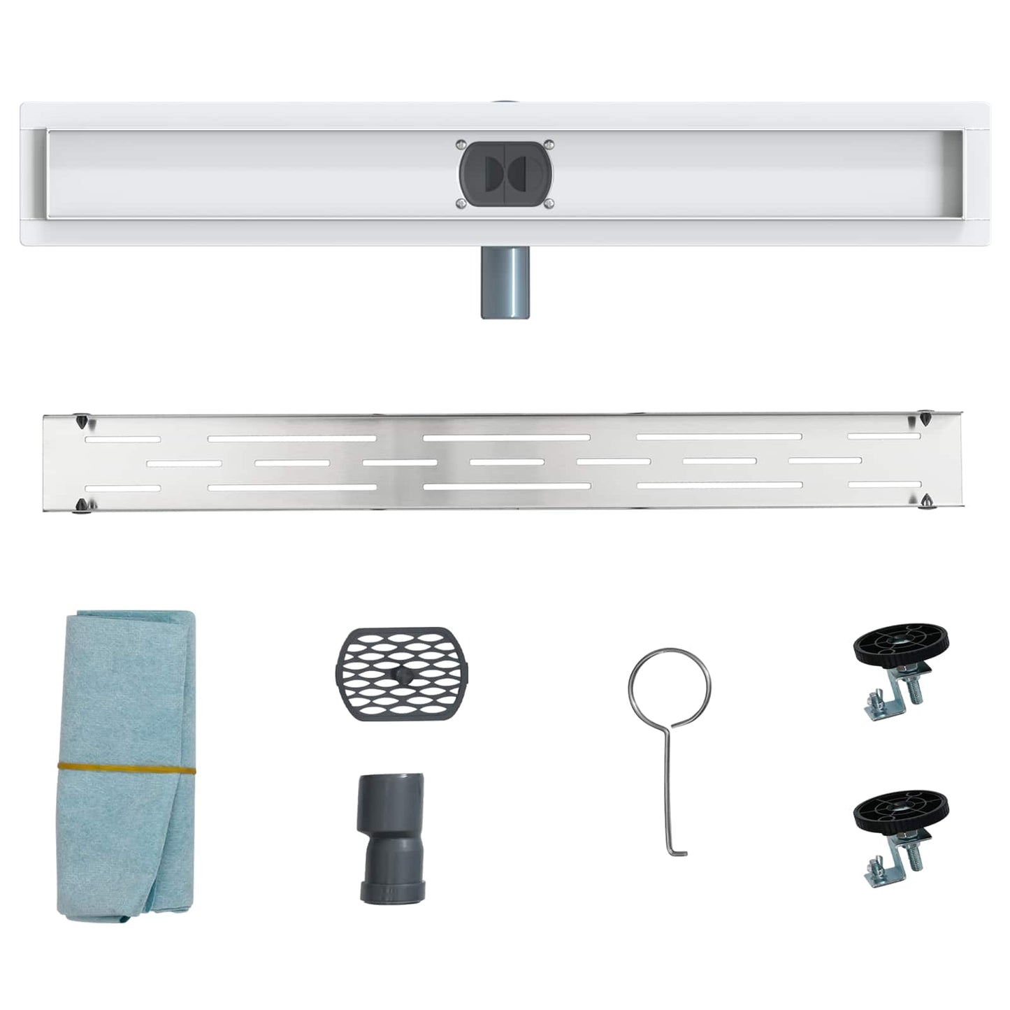 Doucheafvoer Glasdeksel met 360° Sifon Zilver 70 cm is nu te koop bij PeponiXL, paradijselijk wonen!