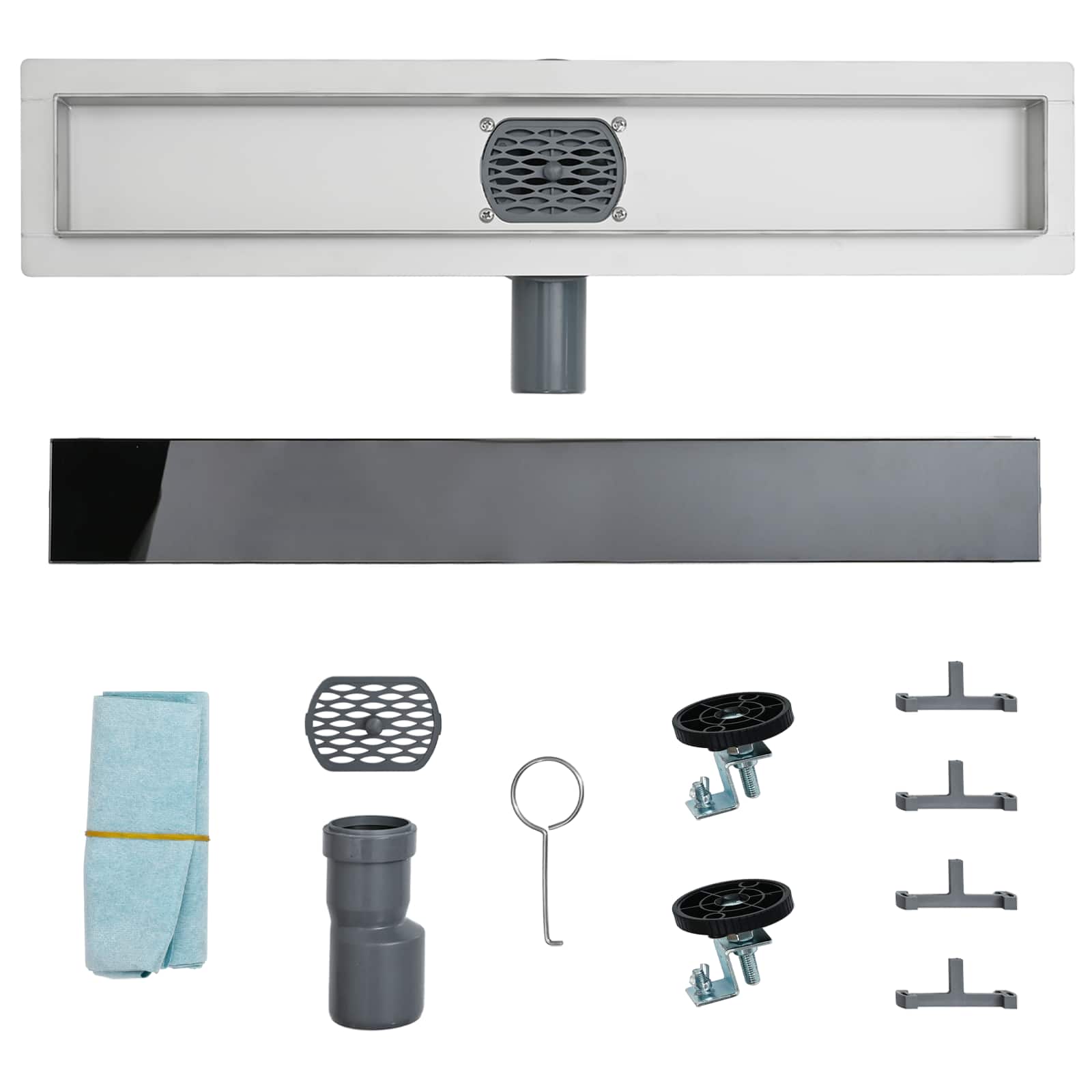 Doucheafvoer Glasdeksel met 360° Sifon Zwart 90 cm is nu te koop bij PeponiXL, paradijselijk wonen!