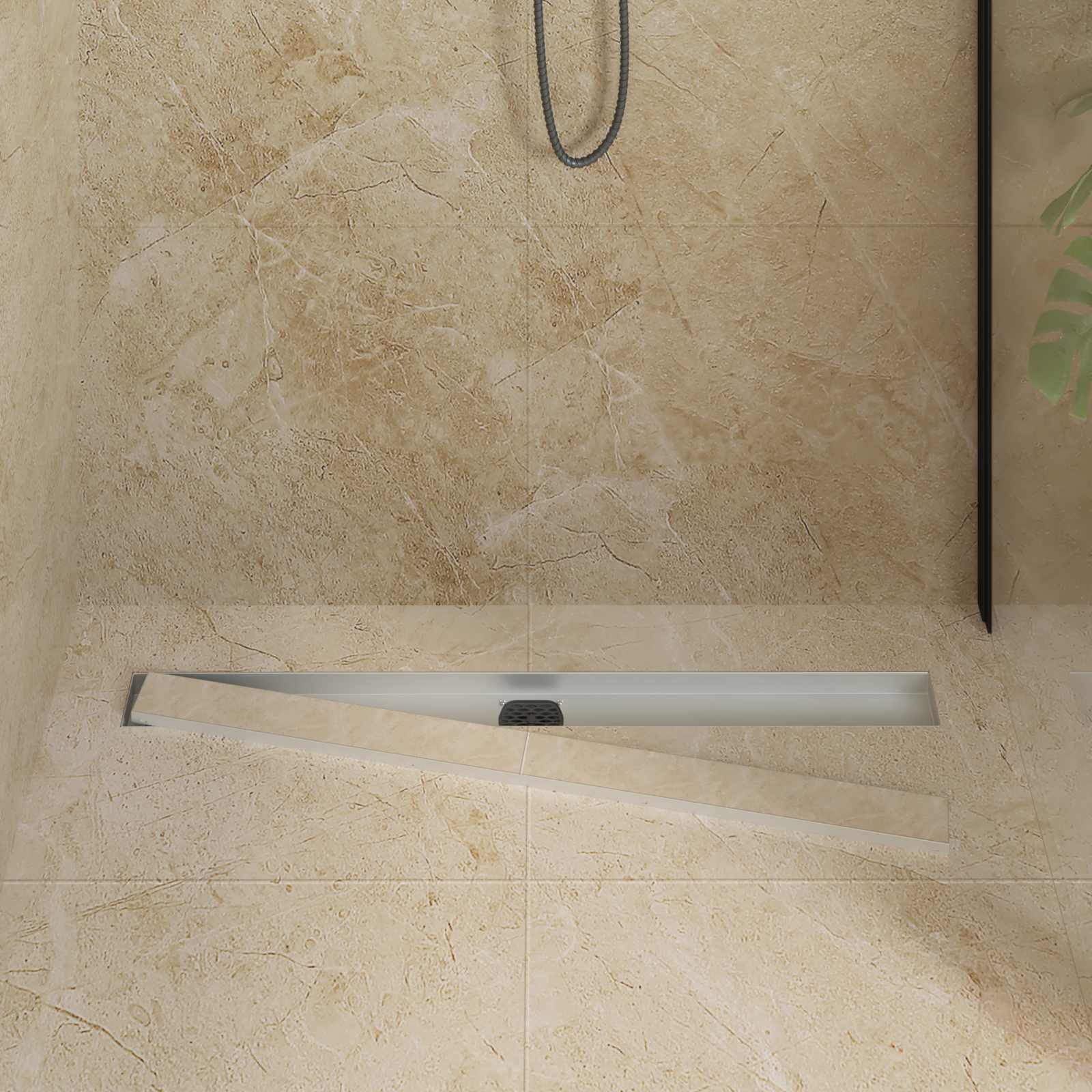 Doucheafvoer 2-in-1 met 360° Sifon Zilver 90 cm is nu te koop bij PeponiXL, paradijselijk wonen!