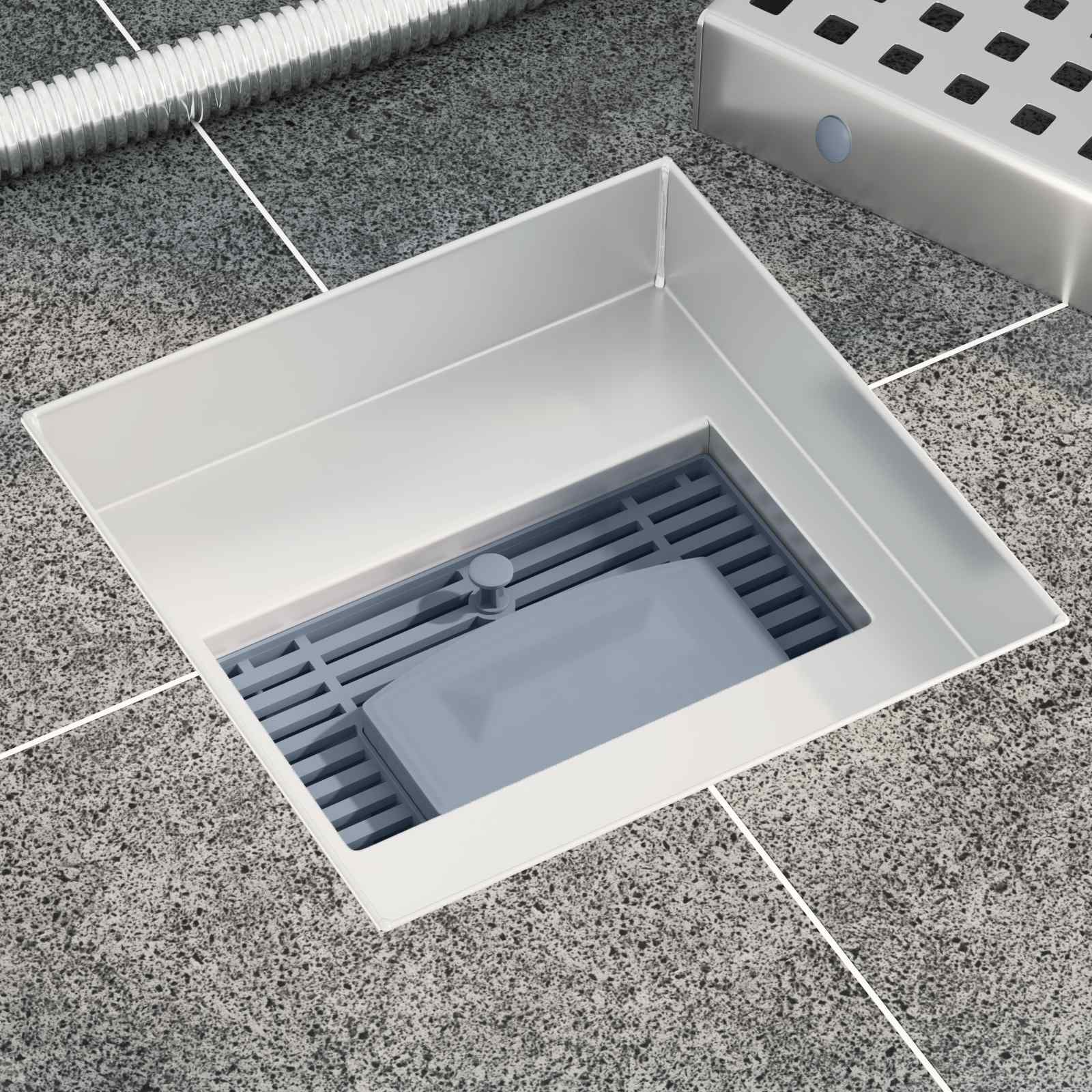 Dot doucheafvoer Zilver 15 x 15 cm Roestvrij staal 304 is nu te koop bij PeponiXL, paradijselijk wonen!