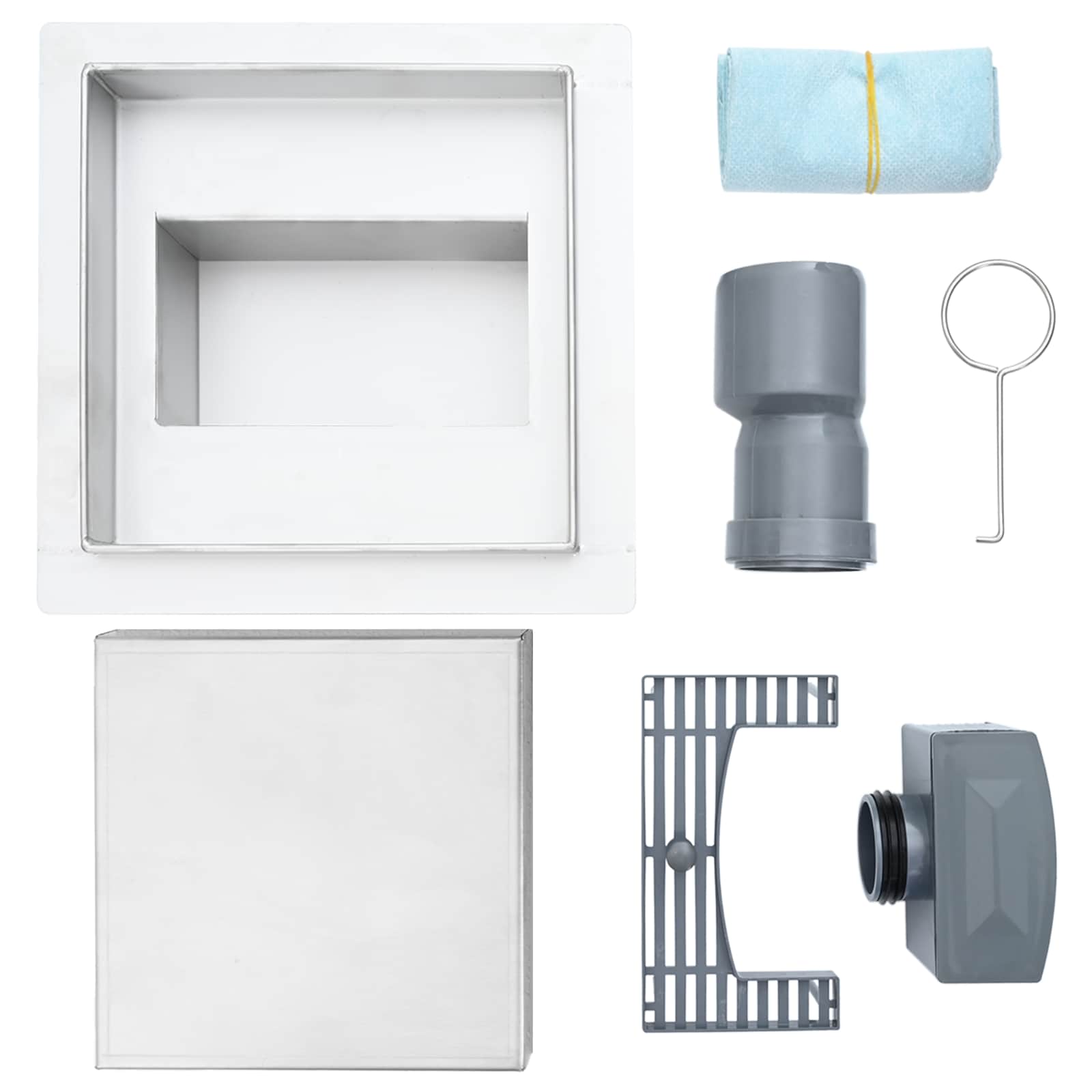2 in 1 Doucheafvoer Zilver 20 x 20 cm Roestvrij staal 304 is nu te koop bij PeponiXL, paradijselijk wonen!
