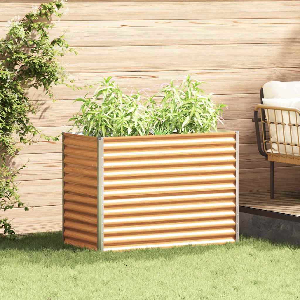 Verhoogde plantenbak 98 x 50 x 68 cm Gegalvaniseerd staal is nu te koop bij PeponiXL, paradijselijk wonen!