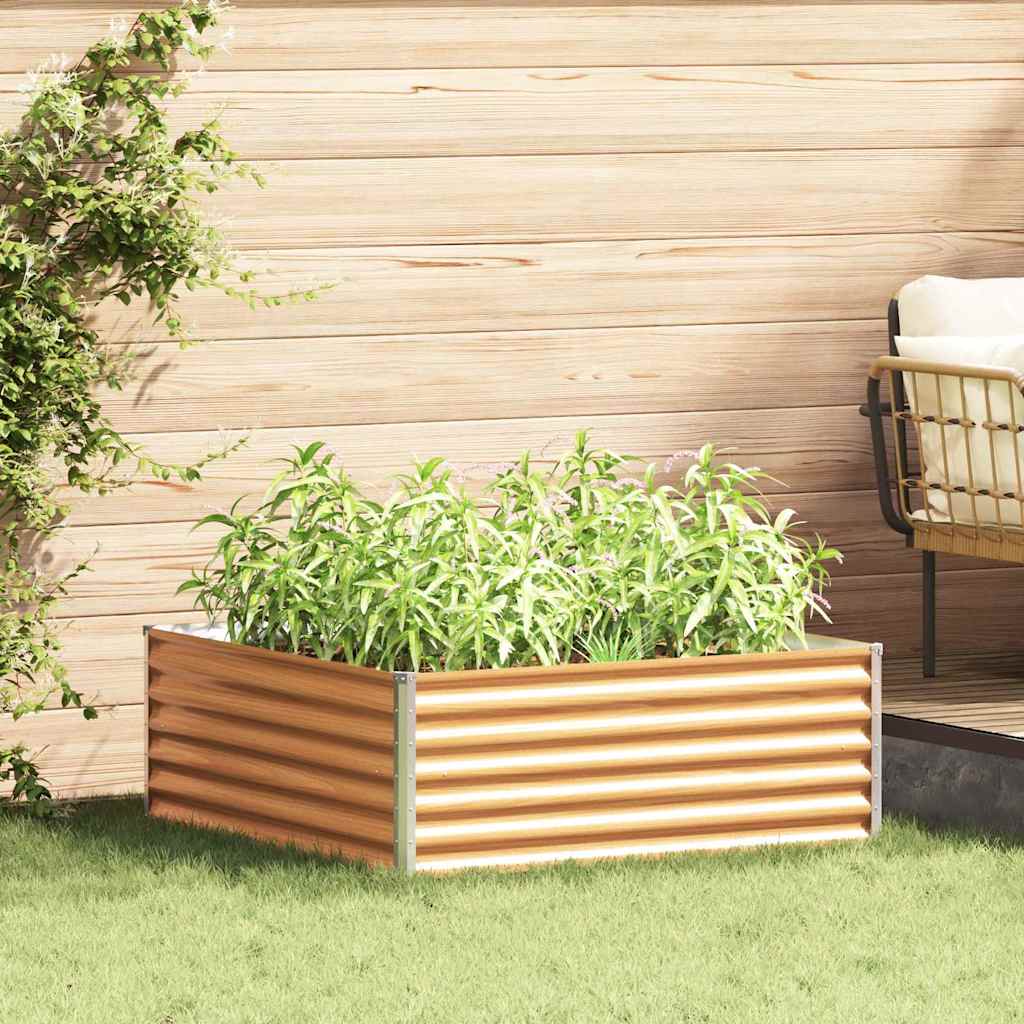 Verhoogde plantenbak 98 x 100 x 36 cm Gegalvaniseerd staal is nu te koop bij PeponiXL, paradijselijk wonen!