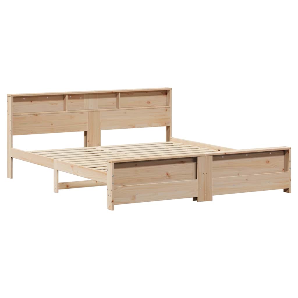 Bedframe met hoofdeinde Bruin 200 x 200 cm Bewerkt hout is nu te koop bij PeponiXL, paradijselijk wonen!
