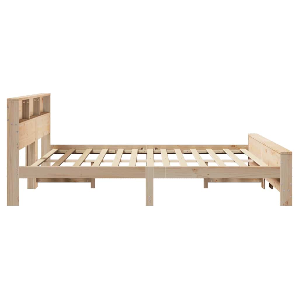 Bedframe met hoofdeinde Bruin 200 x 200 cm Bewerkt hout is nu te koop bij PeponiXL, paradijselijk wonen!