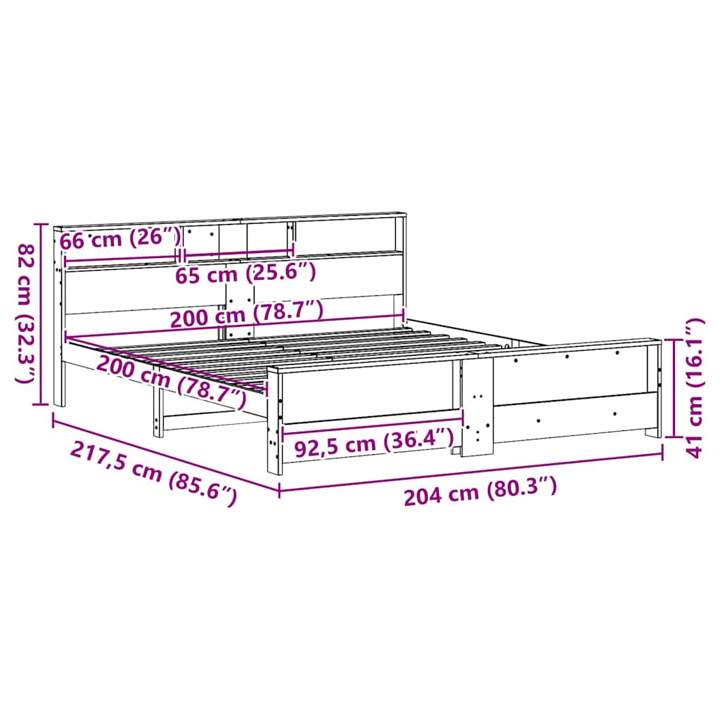 Bedframe met hoofdeinde Bruin 200 x 200 cm Bewerkt hout is nu te koop bij PeponiXL, paradijselijk wonen!