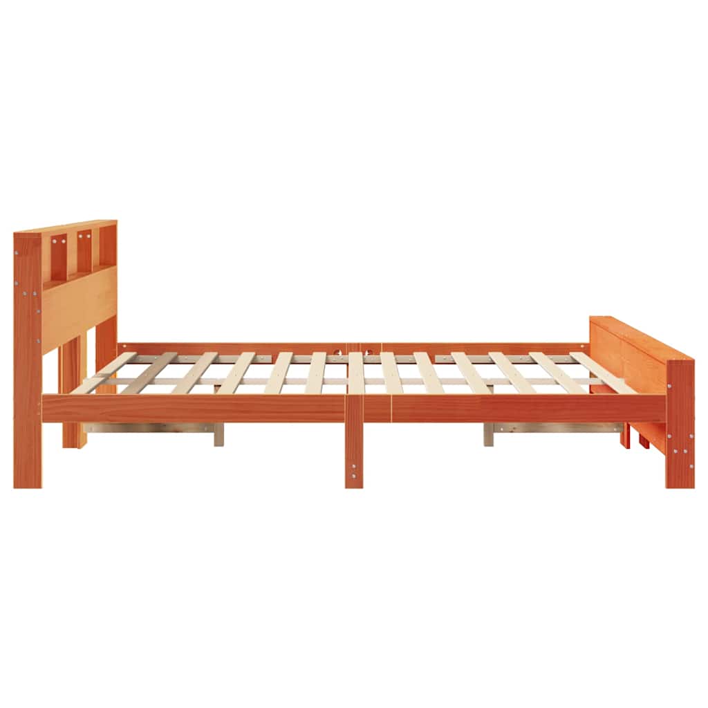 Bedframe met hoofdeinde Wasbruin 200 x 200 cm Bewerkt hout is nu te koop bij PeponiXL, paradijselijk wonen!