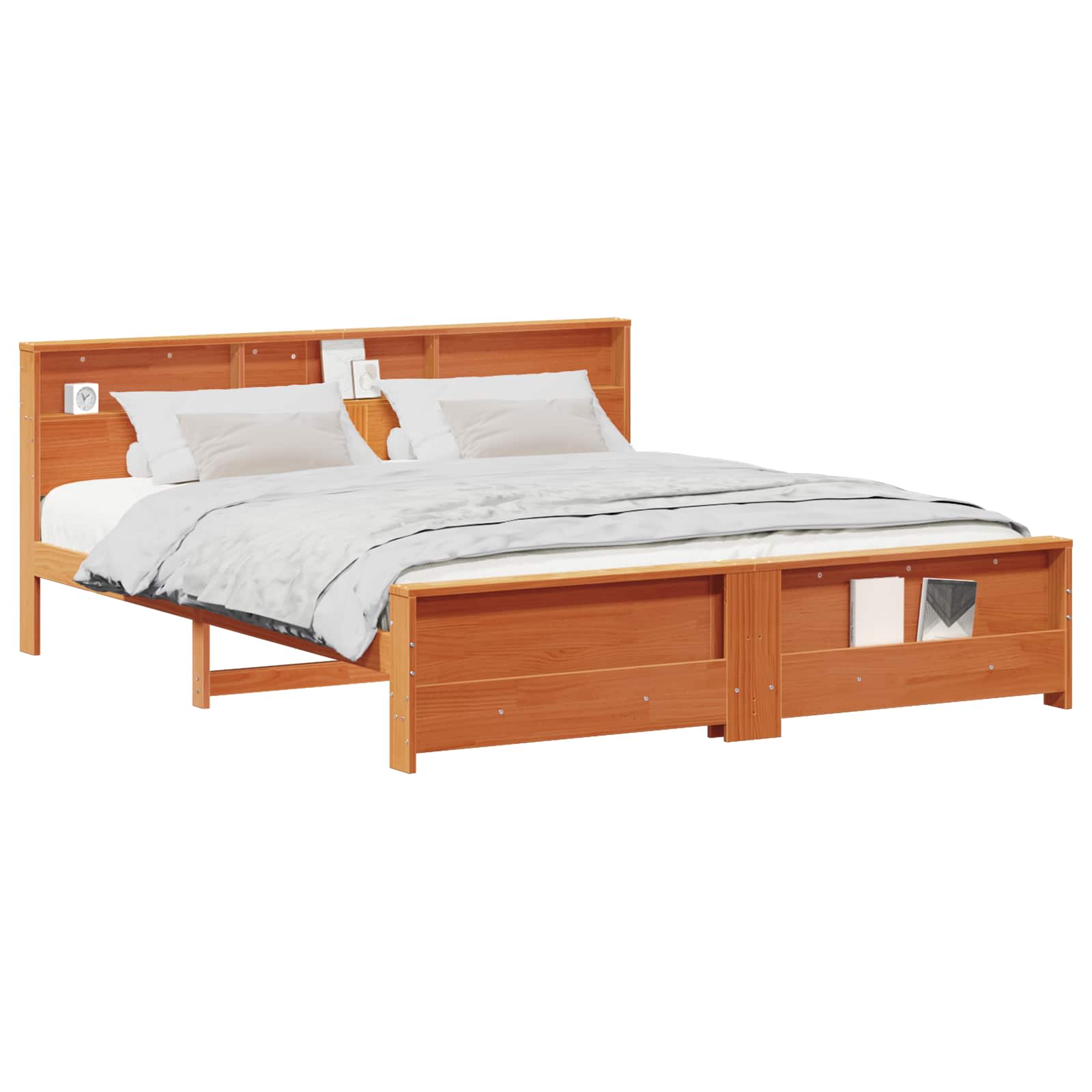 Bedframe met hoofdeinde Wasbruin 180 x 200 cm Bewerkt hout is nu te koop bij PeponiXL, paradijselijk wonen!