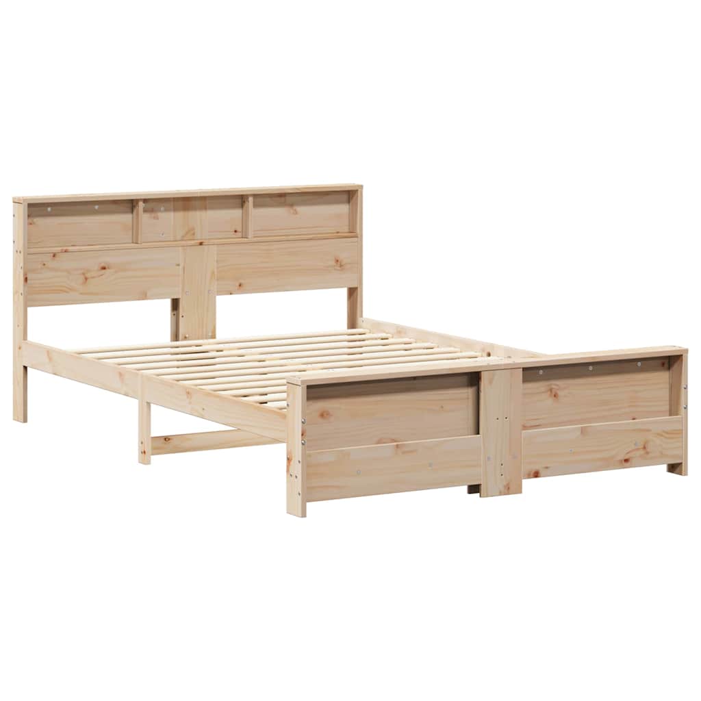 Bedframe met hoofdeinde Bruin 150 x 200 cm Bewerkt hout is nu te koop bij PeponiXL, paradijselijk wonen!