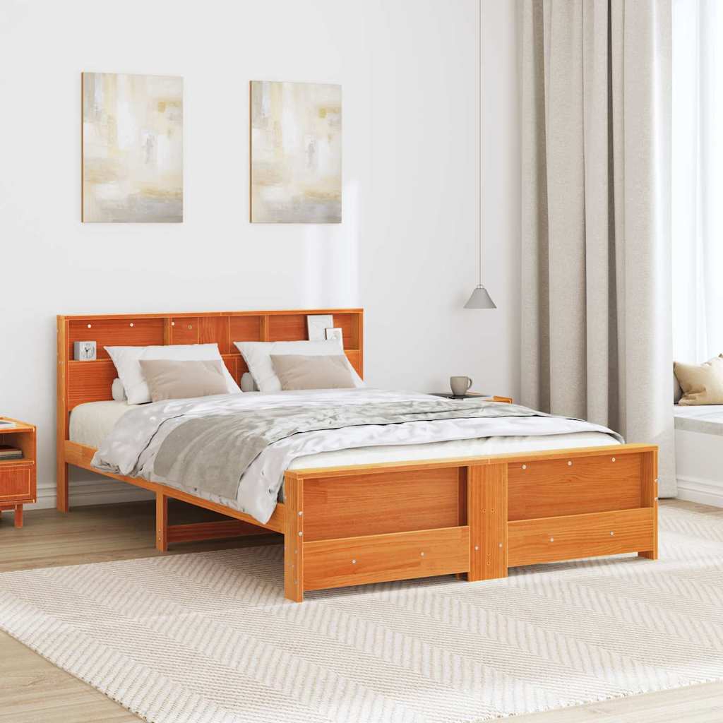 Bedframe met hoofdeinde Wasbruin 150 x 200 cm Bewerkt hout is nu te koop bij PeponiXL, paradijselijk wonen!