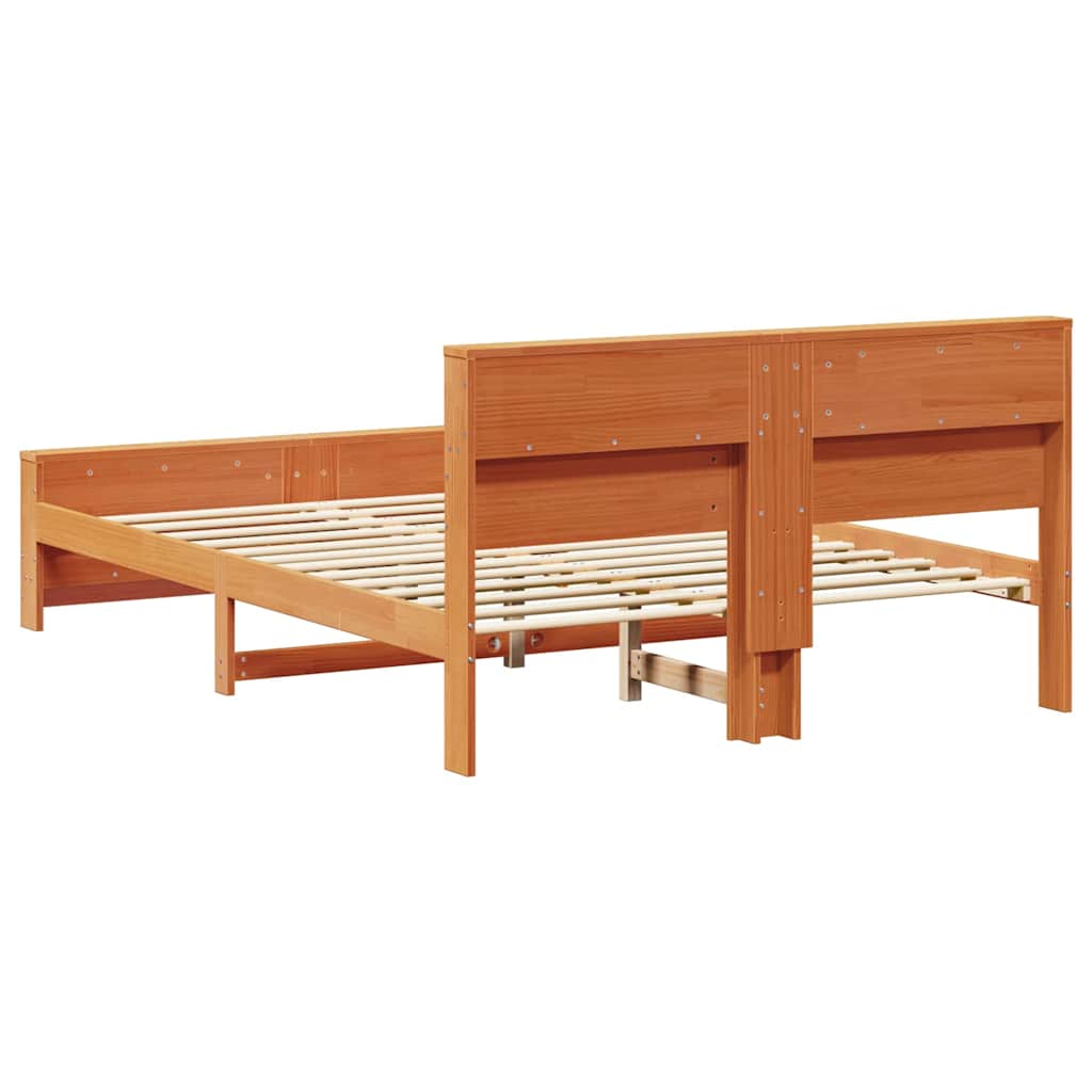 Bedframe met hoofdeinde Wasbruin 150 x 200 cm Bewerkt hout is nu te koop bij PeponiXL, paradijselijk wonen!