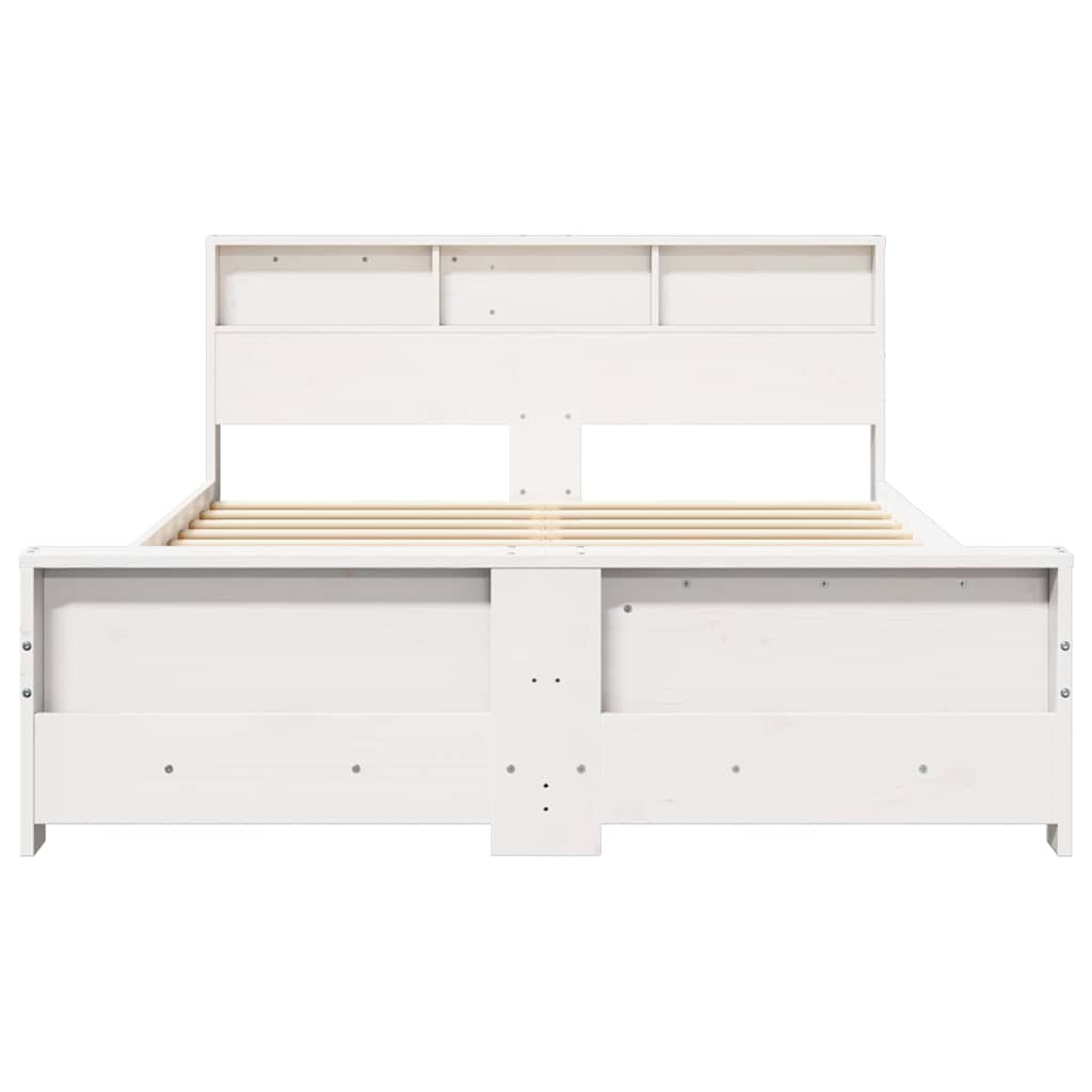 Bedframe met hoofdeinde Wit 140 x 200 cm Bewerkt hout is nu te koop bij PeponiXL, paradijselijk wonen!