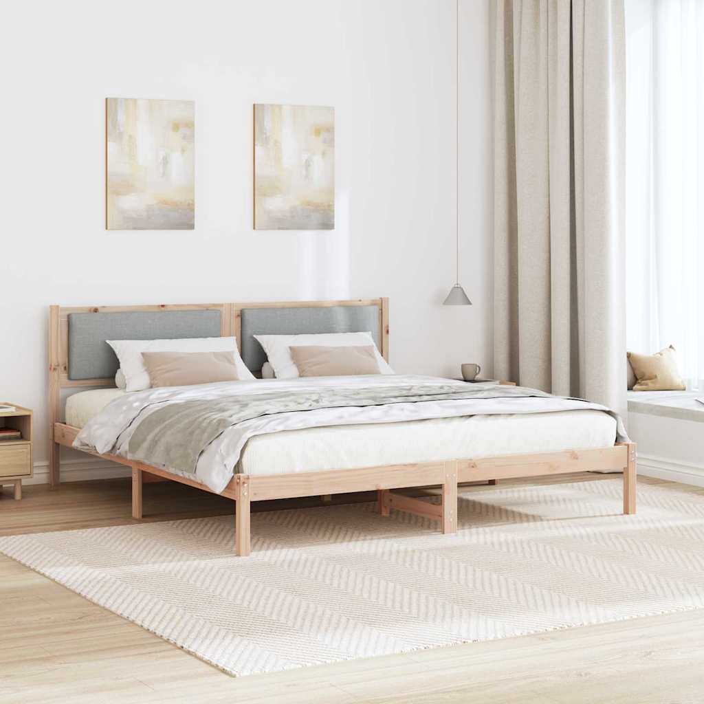 Bedframe Lichtgrijs 200 x 200 cm Massief grenenhout is nu te koop bij PeponiXL, paradijselijk wonen!