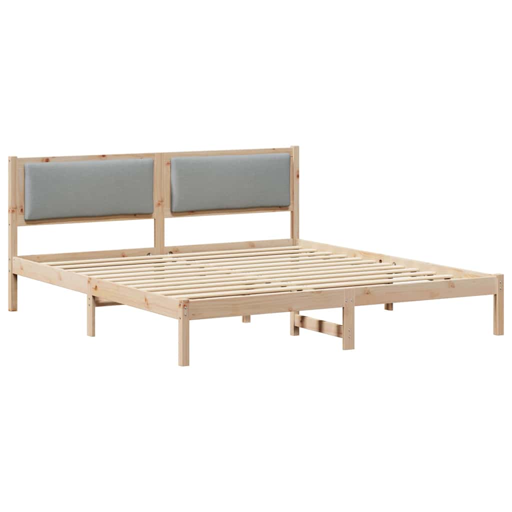 Bedframe Lichtgrijs 200 x 200 cm Massief grenenhout is nu te koop bij PeponiXL, paradijselijk wonen!