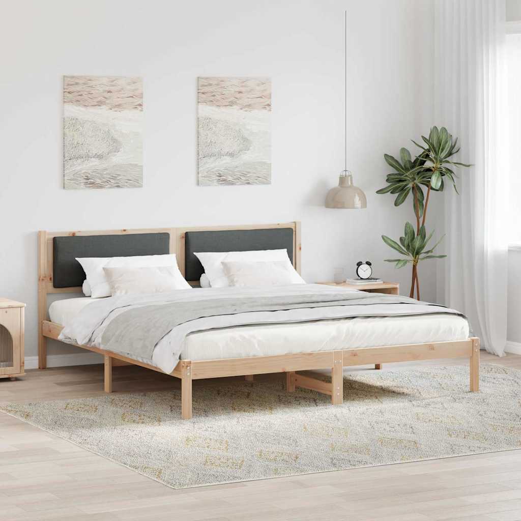 Bedframe Donkergrijs 200 x 200 cm Massief grenenhout is nu te koop bij PeponiXL, paradijselijk wonen!