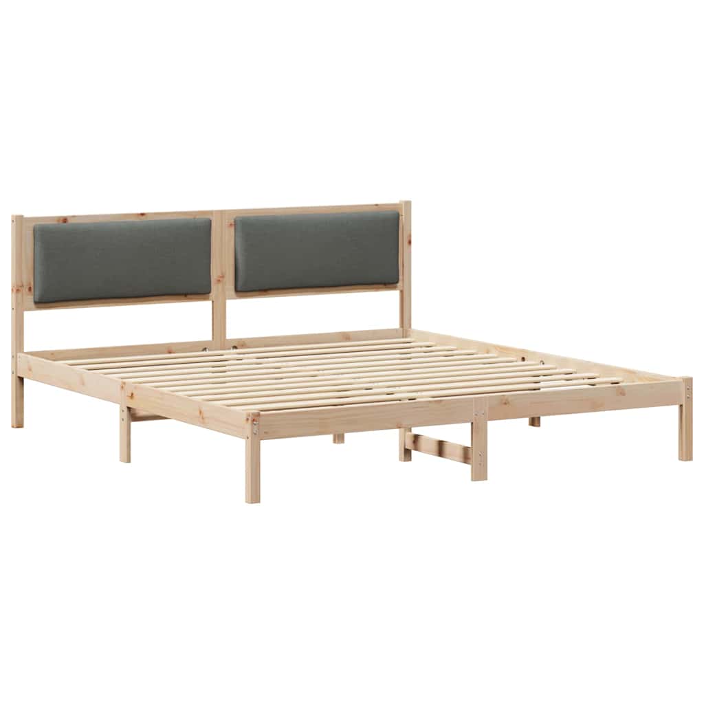 Bedframe Donkergrijs 200 x 200 cm Massief grenenhout is nu te koop bij PeponiXL, paradijselijk wonen!