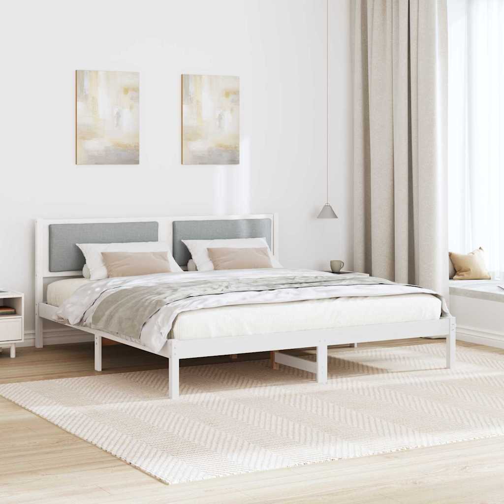 Bedframe Lichtgrijs 200 x 200 cm Massief grenenhout is nu te koop bij PeponiXL, paradijselijk wonen!