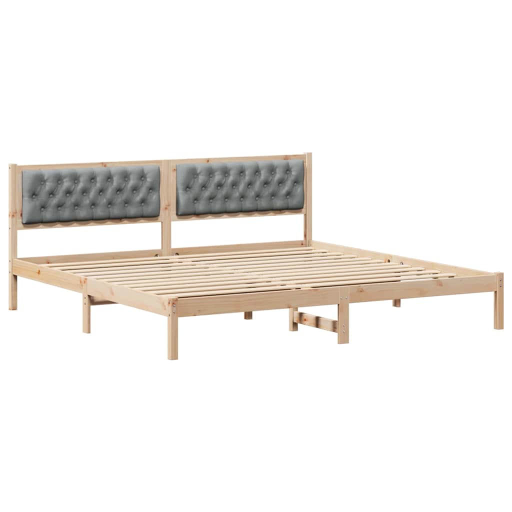 Bedframe Lichtgrijs 200 x 200 cm Massief grenenhout is nu te koop bij PeponiXL, paradijselijk wonen!