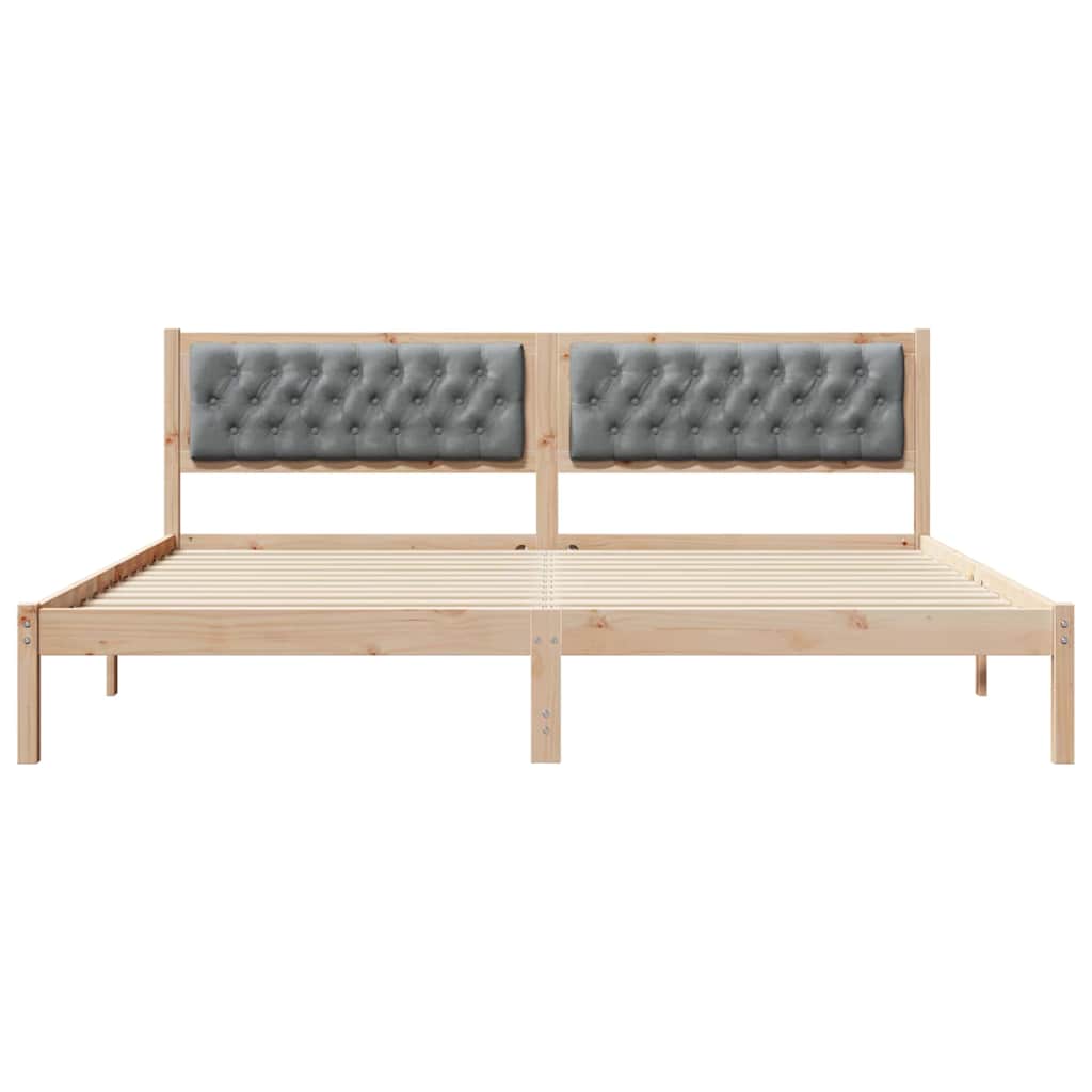 Bedframe Lichtgrijs 200 x 200 cm Massief grenenhout is nu te koop bij PeponiXL, paradijselijk wonen!