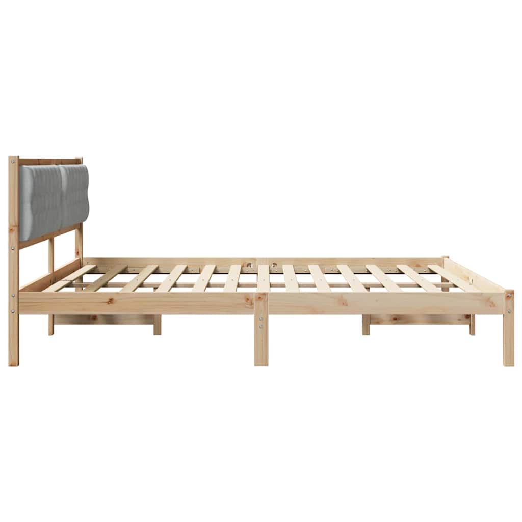 Bedframe Lichtgrijs 200 x 200 cm Massief grenenhout is nu te koop bij PeponiXL, paradijselijk wonen!