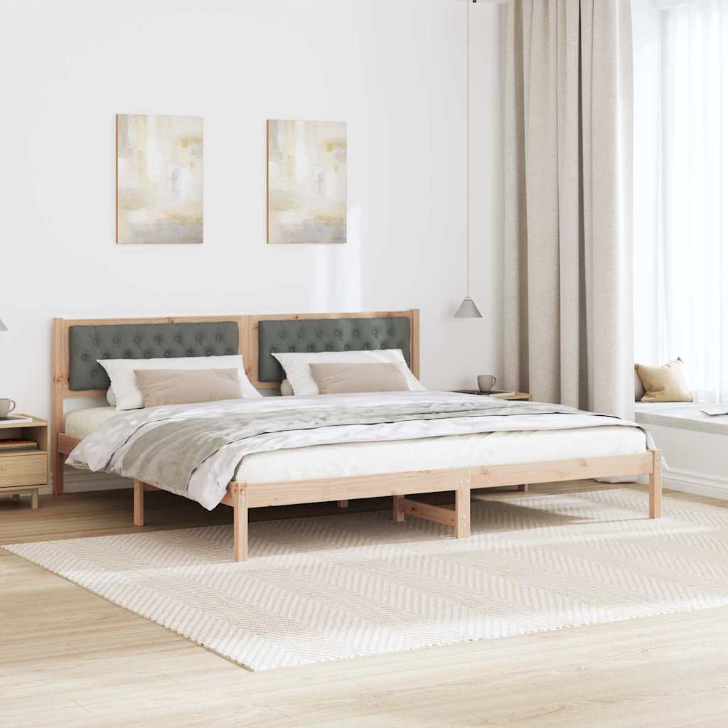 Bedframe Donkergrijs 200 x 200 cm Massief grenenhout is nu te koop bij PeponiXL, paradijselijk wonen!