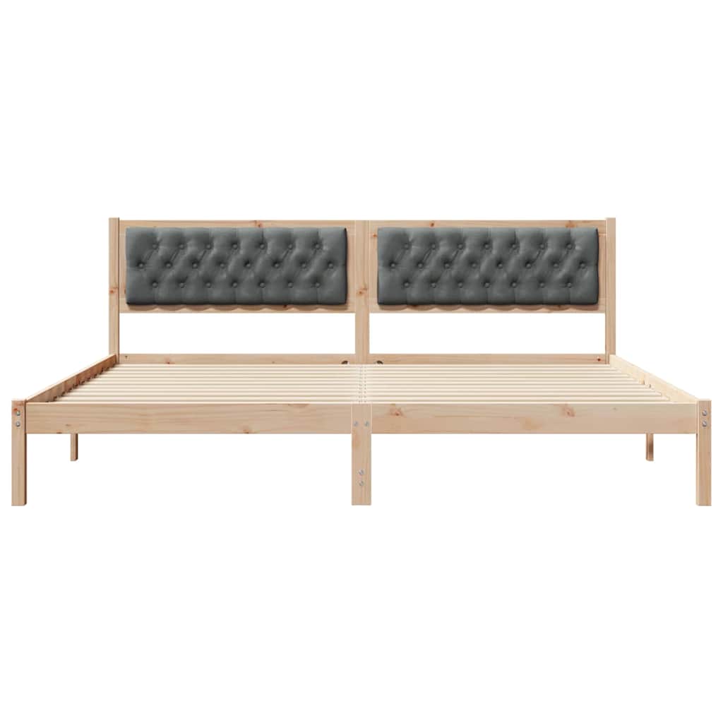 Bedframe Donkergrijs 200 x 200 cm Massief grenenhout is nu te koop bij PeponiXL, paradijselijk wonen!
