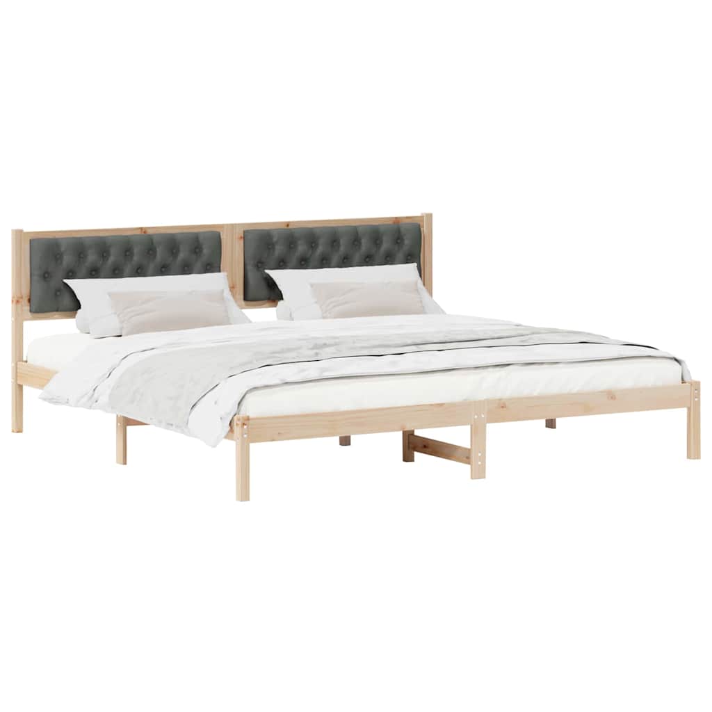 Bedframe Donkergrijs 200 x 200 cm Massief grenenhout is nu te koop bij PeponiXL, paradijselijk wonen!
