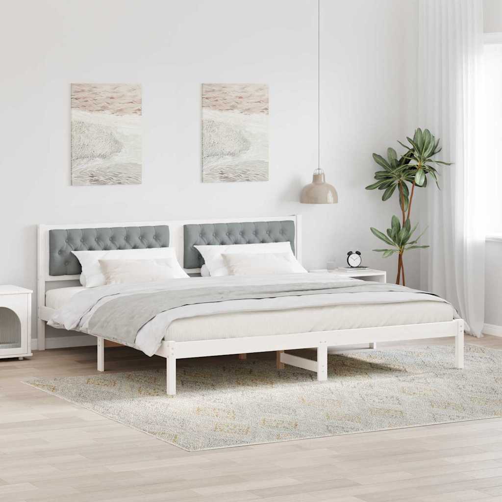 Bedframe Lichtgrijs 200 x 200 cm Massief grenenhout is nu te koop bij PeponiXL, paradijselijk wonen!