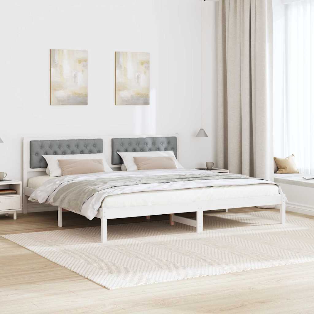 Bedframe Lichtgrijs 200 x 200 cm Massief grenenhout is nu te koop bij PeponiXL, paradijselijk wonen!