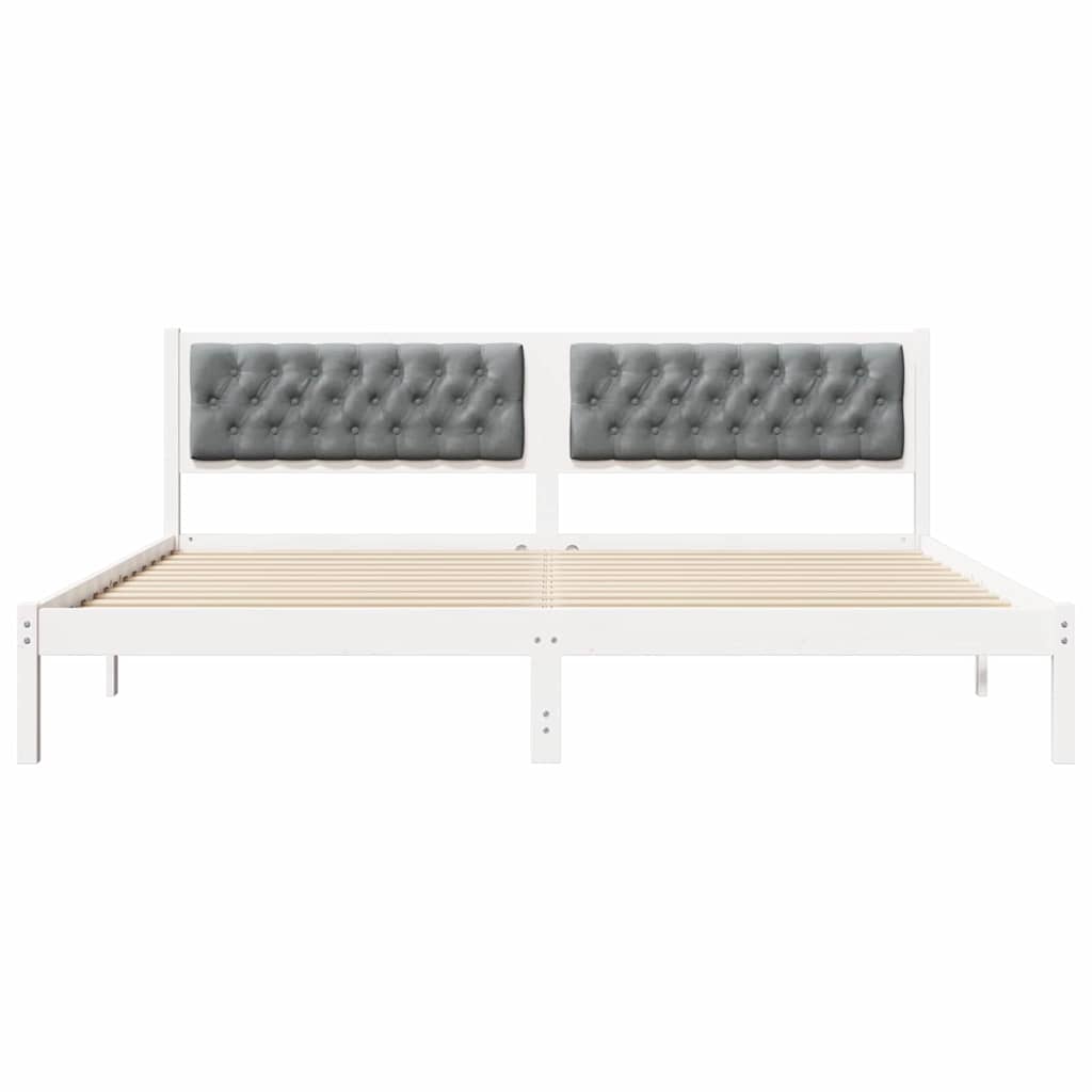 Bedframe Lichtgrijs 200 x 200 cm Massief grenenhout is nu te koop bij PeponiXL, paradijselijk wonen!