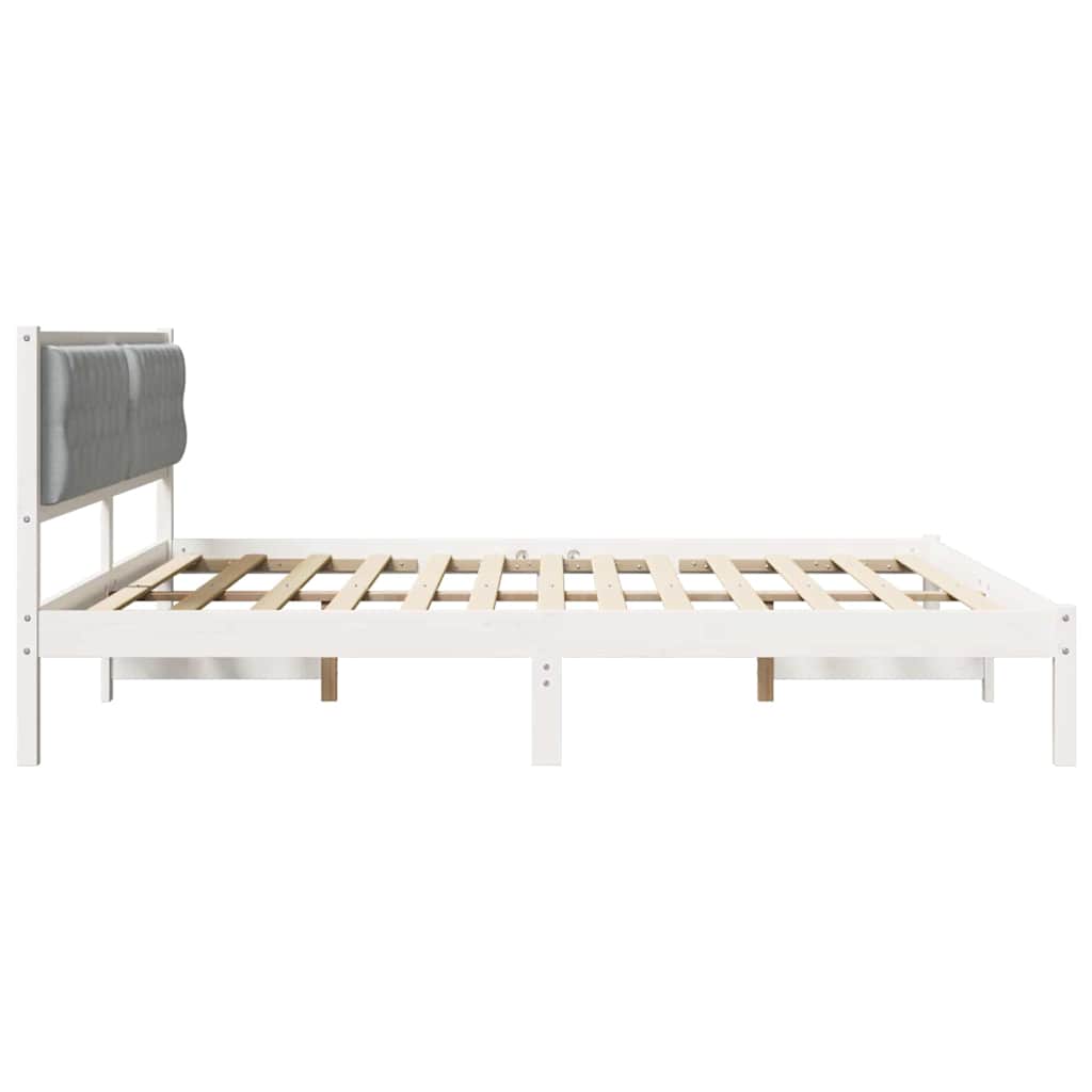 Bedframe Lichtgrijs 200 x 200 cm Massief grenenhout is nu te koop bij PeponiXL, paradijselijk wonen!
