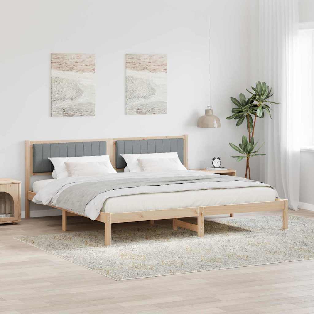 Bedframe Lichtgrijs 200 x 200 cm Massief grenenhout is nu te koop bij PeponiXL, paradijselijk wonen!