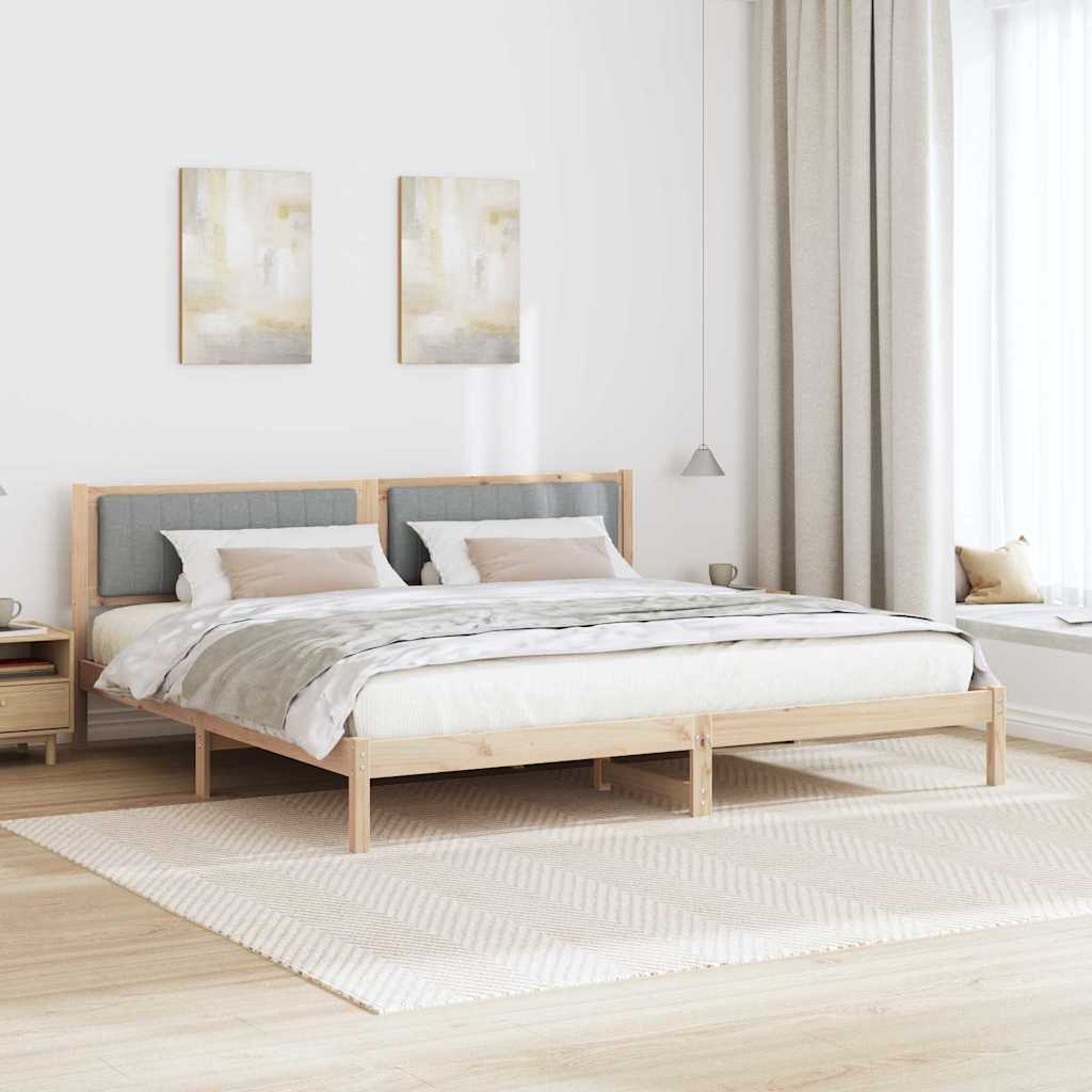 Bedframe Lichtgrijs 200 x 200 cm Massief grenenhout is nu te koop bij PeponiXL, paradijselijk wonen!
