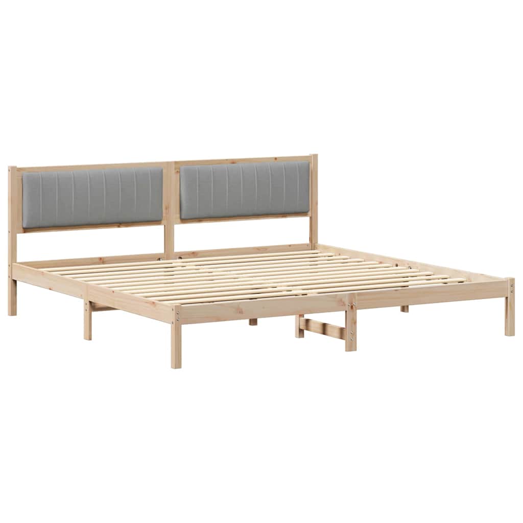 Bedframe Lichtgrijs 200 x 200 cm Massief grenenhout is nu te koop bij PeponiXL, paradijselijk wonen!