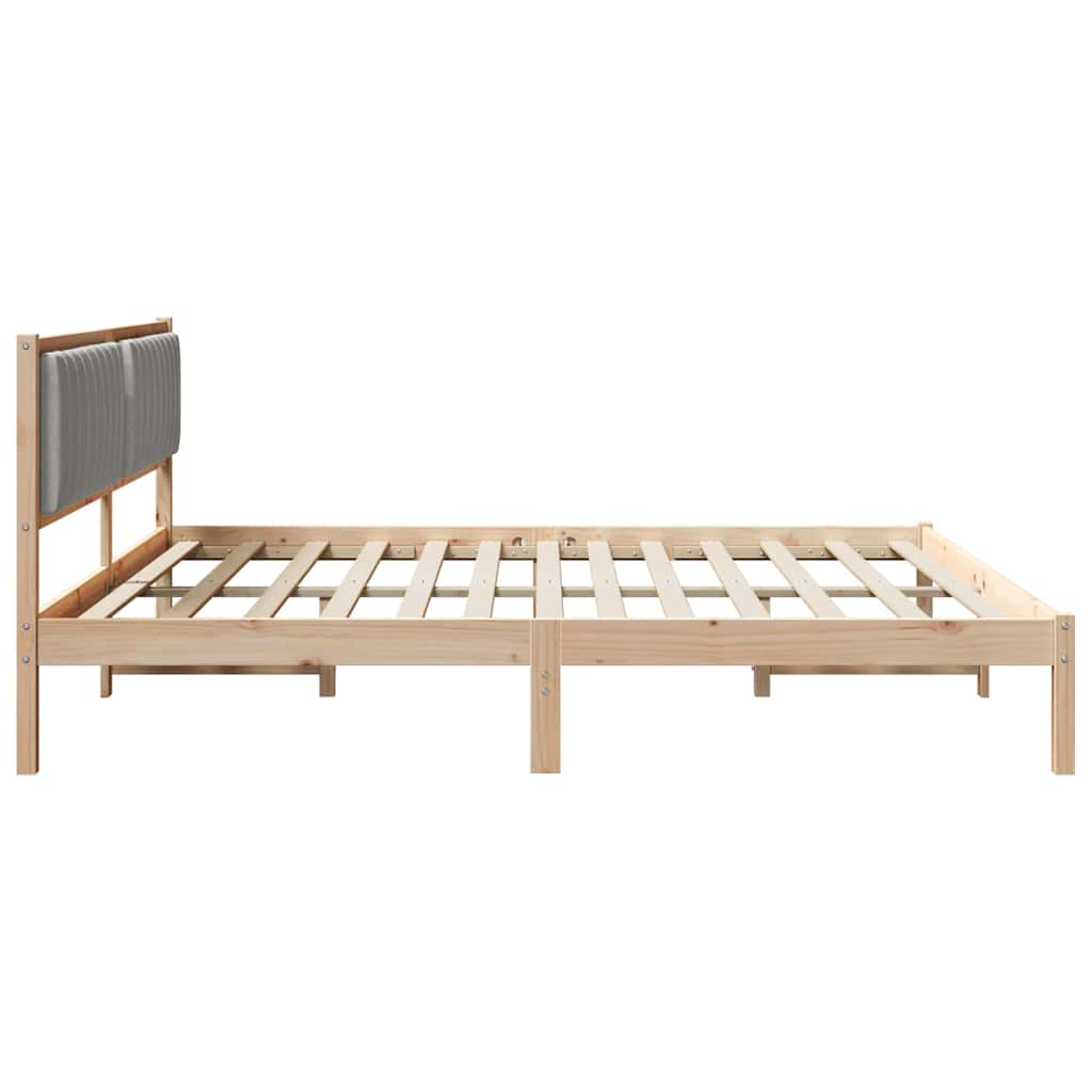 Bedframe Lichtgrijs 200 x 200 cm Massief grenenhout is nu te koop bij PeponiXL, paradijselijk wonen!