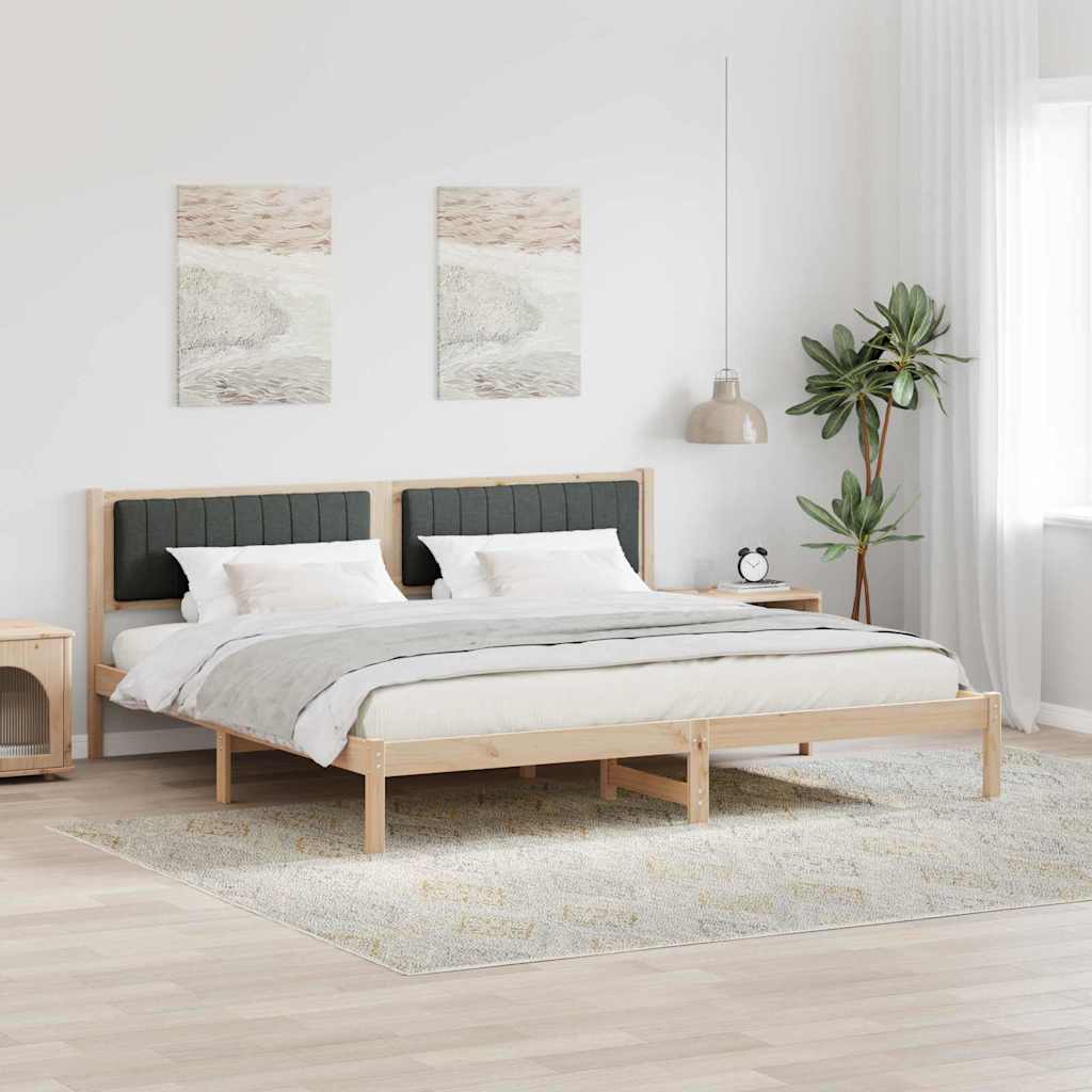 Bedframe Donkergrijs 200 x 200 cm Massief grenenhout is nu te koop bij PeponiXL, paradijselijk wonen!