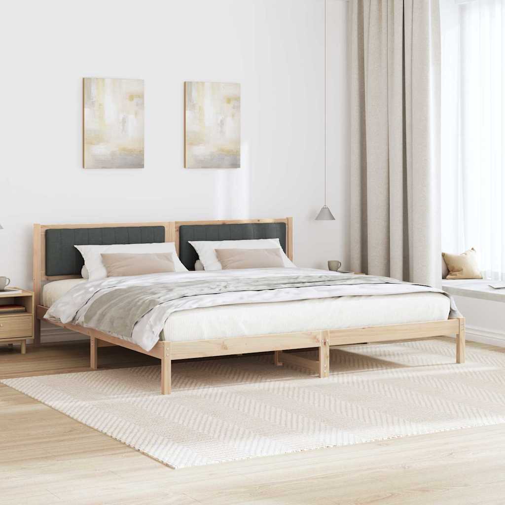 Bedframe Donkergrijs 200 x 200 cm Massief grenenhout is nu te koop bij PeponiXL, paradijselijk wonen!