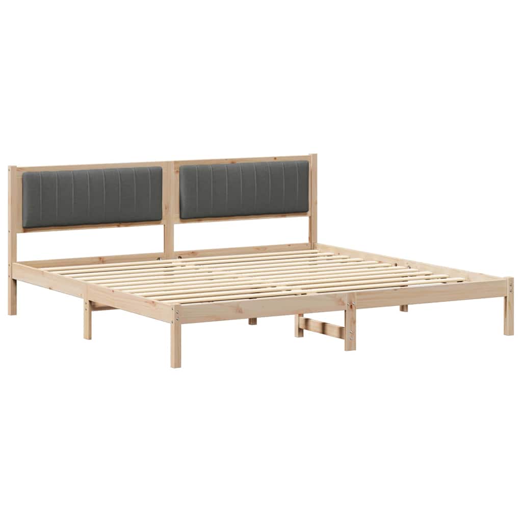 Bedframe Donkergrijs 200 x 200 cm Massief grenenhout is nu te koop bij PeponiXL, paradijselijk wonen!