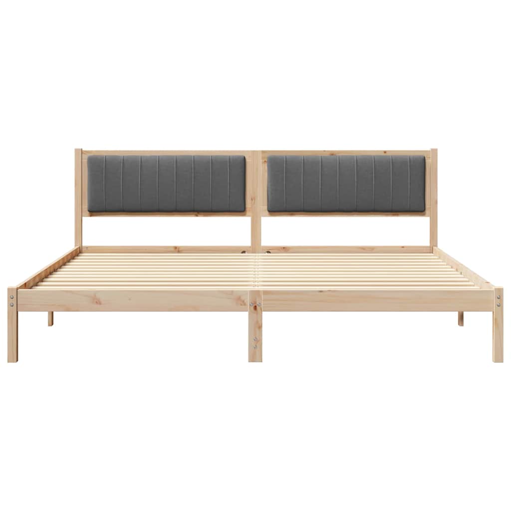Bedframe Donkergrijs 200 x 200 cm Massief grenenhout is nu te koop bij PeponiXL, paradijselijk wonen!