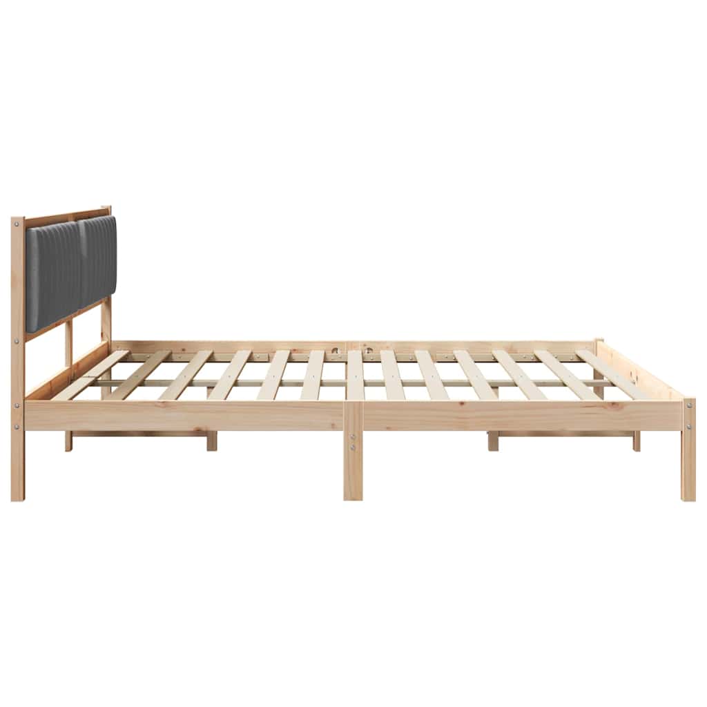 Bedframe Donkergrijs 200 x 200 cm Massief grenenhout is nu te koop bij PeponiXL, paradijselijk wonen!