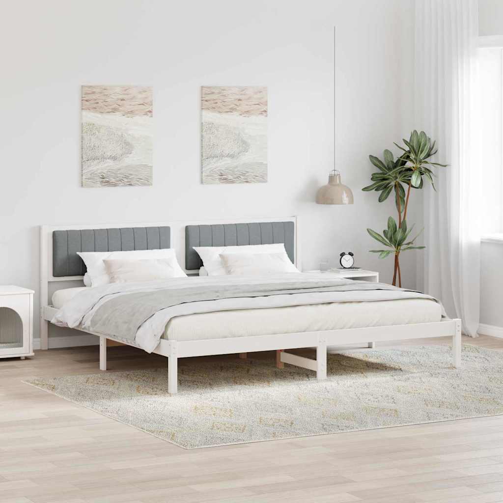 Bedframe Lichtgrijs 200 x 200 cm Massief grenenhout is nu te koop bij PeponiXL, paradijselijk wonen!