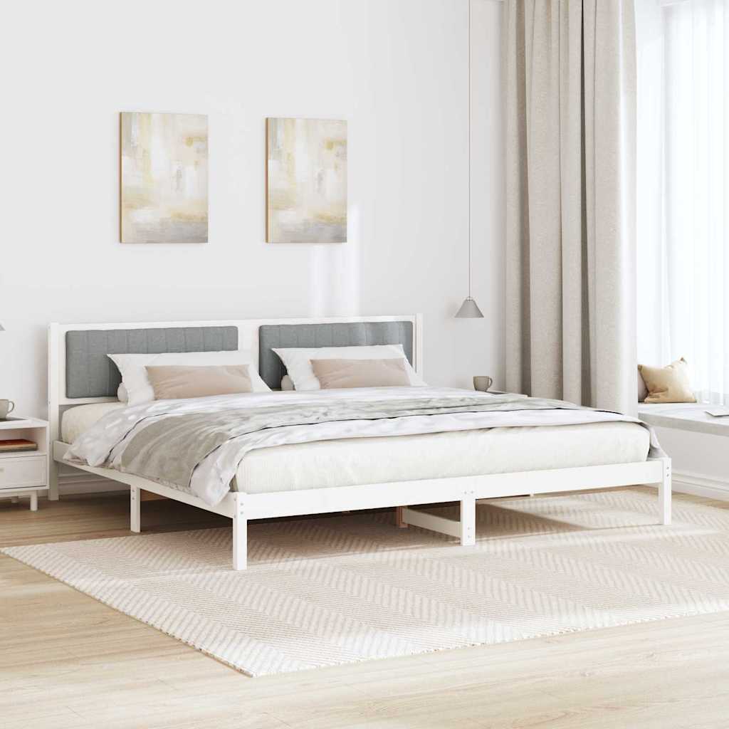 Bedframe Lichtgrijs 200 x 200 cm Massief grenenhout is nu te koop bij PeponiXL, paradijselijk wonen!