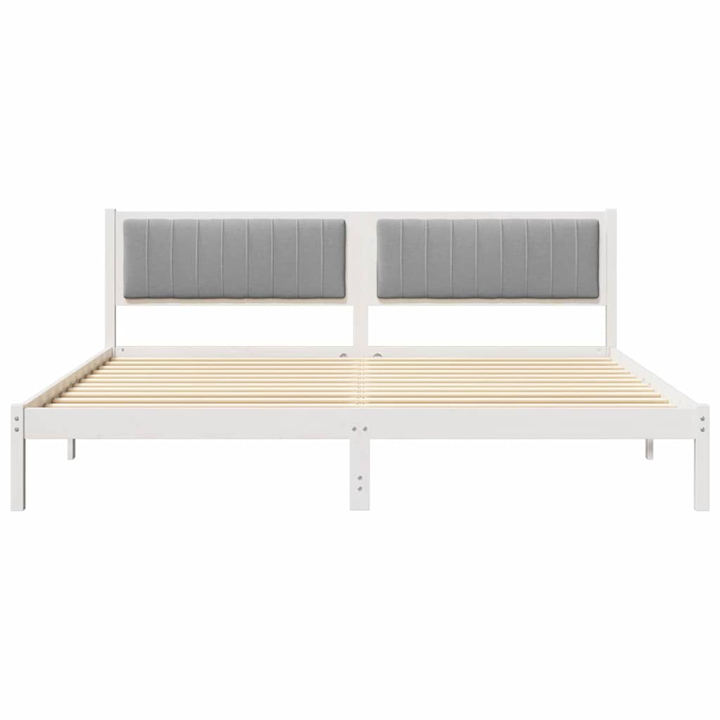 Bedframe Lichtgrijs 200 x 200 cm Massief grenenhout is nu te koop bij PeponiXL, paradijselijk wonen!