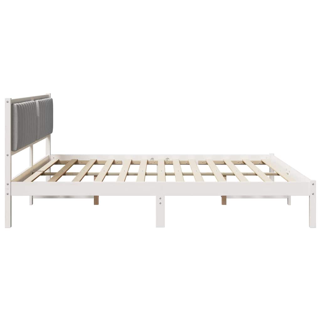 Bedframe Lichtgrijs 200 x 200 cm Massief grenenhout is nu te koop bij PeponiXL, paradijselijk wonen!