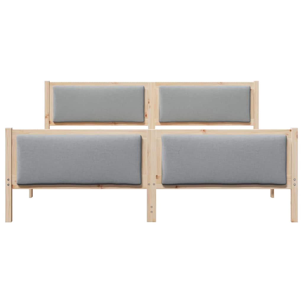 Bedframe met hoofdeinde Lichtgrijs 200 x 200 cm Stof is nu te koop bij PeponiXL, paradijselijk wonen!