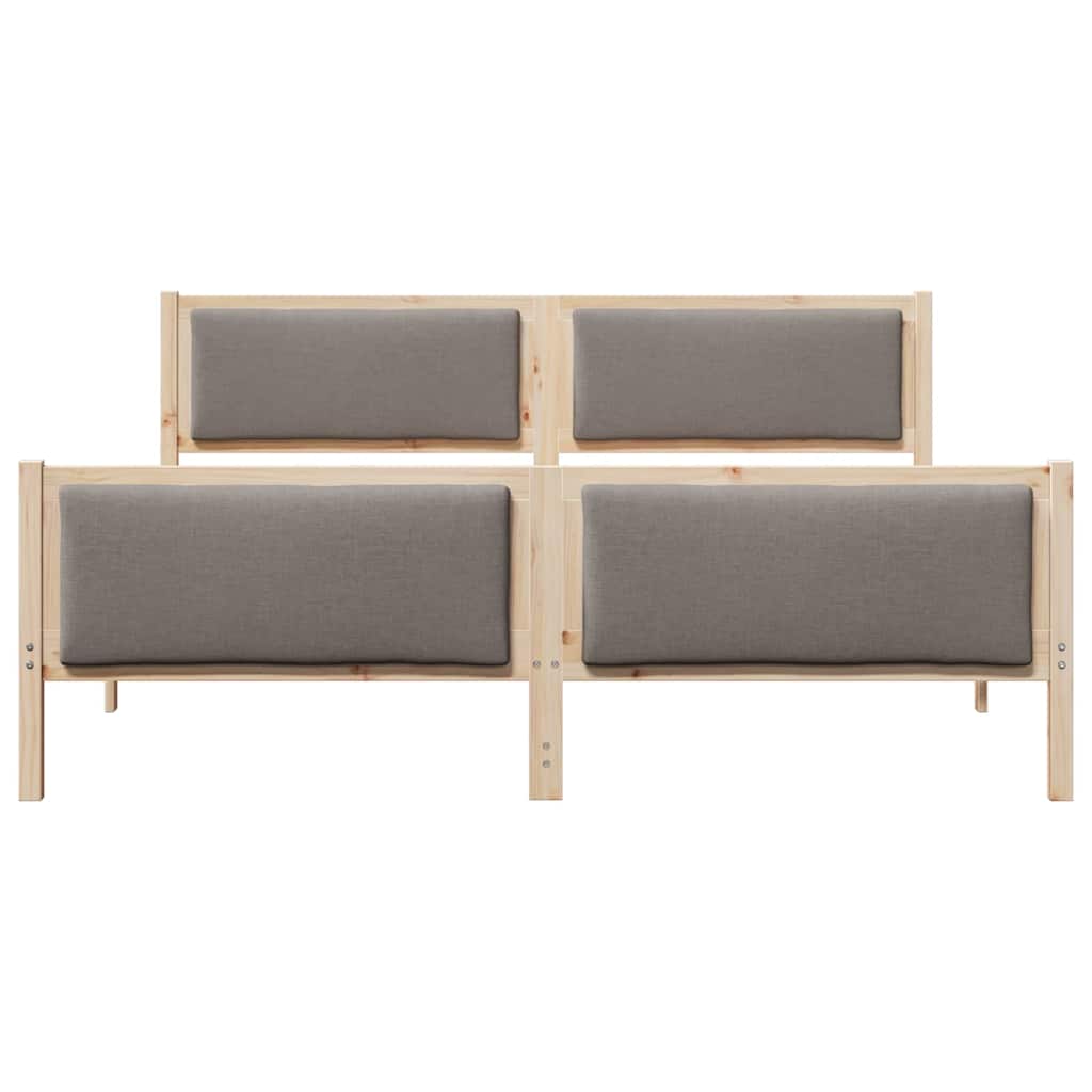 Bedframe met hoofdeinde Taupe 200 x 200 cm Stof is nu te koop bij PeponiXL, paradijselijk wonen!