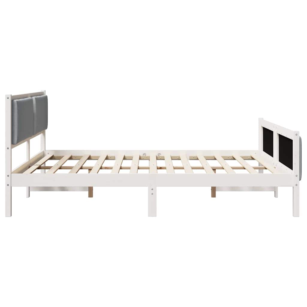 Bedframe met hoofdeinde Lichtgrijs 200 x 200 cm Stof is nu te koop bij PeponiXL, paradijselijk wonen!
